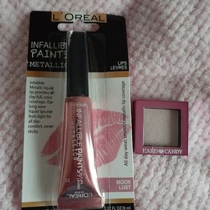 L'oreal infallible paints metallics liquid lip + Hard Candy eyeshadow single